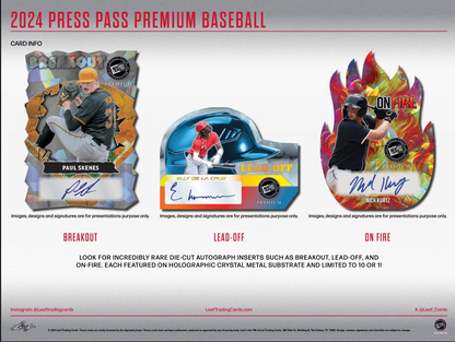 *LAST CASE* 2024 Press Pass Premium Baseball Hobby, 10 Box Case