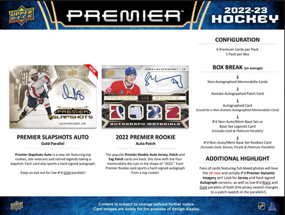 2022-23 Upper Deck Premier Hockey Hobby, Box