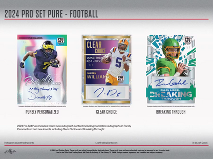 2024 Pro Set Pure Football Hobby, 12 Box Case
