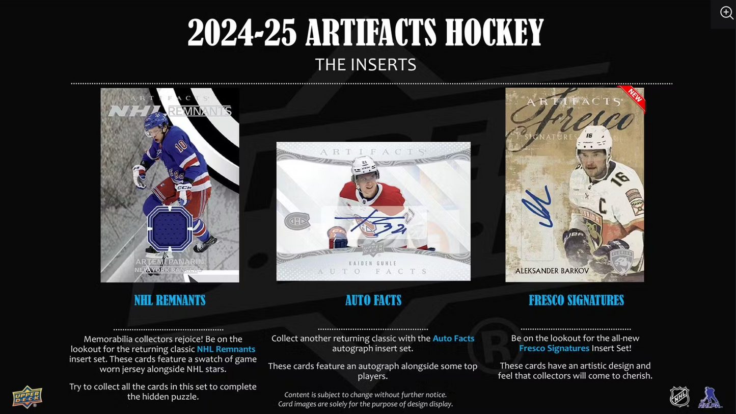 2024-25 Upper Deck Artifacts Hockey Hobby, Pack