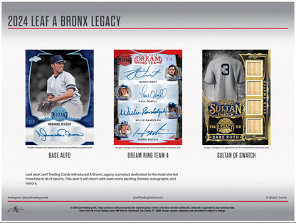 2024 Leaf A Bronx Legacy Baseball Series 2 Hobby, Box