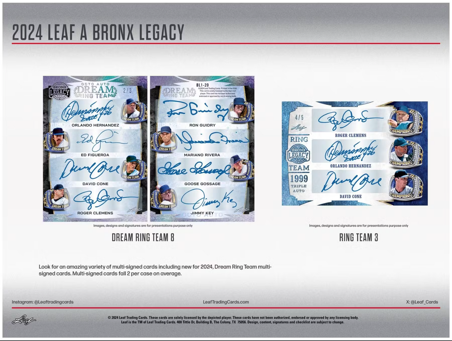 2024 Leaf A Bronx Legacy Baseball Series 2 Hobby, 10 Box Case