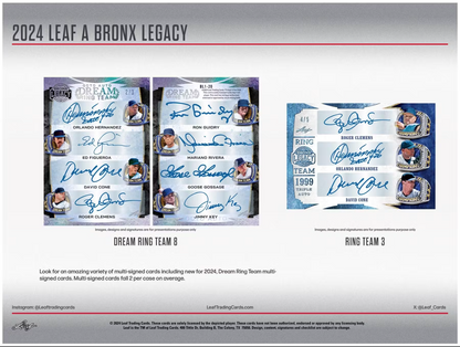 2024 Leaf A Bronx Legacy Baseball Series 2 Hobby, 10 Box Case