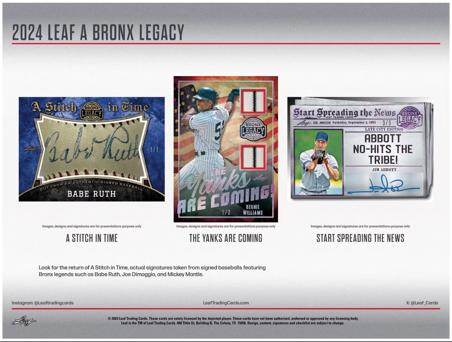 2024 Leaf A Bronx Legacy Baseball Series 2 Hobby, Box
