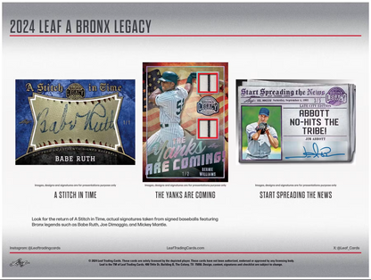 2024 Leaf A Bronx Legacy Baseball Series 2 Hobby, Box