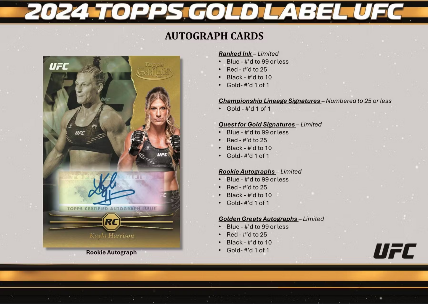 *LAST CASE* 2024 Topps UFC Gold Label Hobby, 8 Box Case