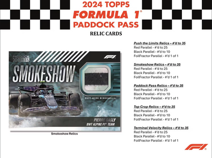 2024 Topps Paddock Pass F1 Formula 1 Racing, Jumbo Value Hanger Fat Pack