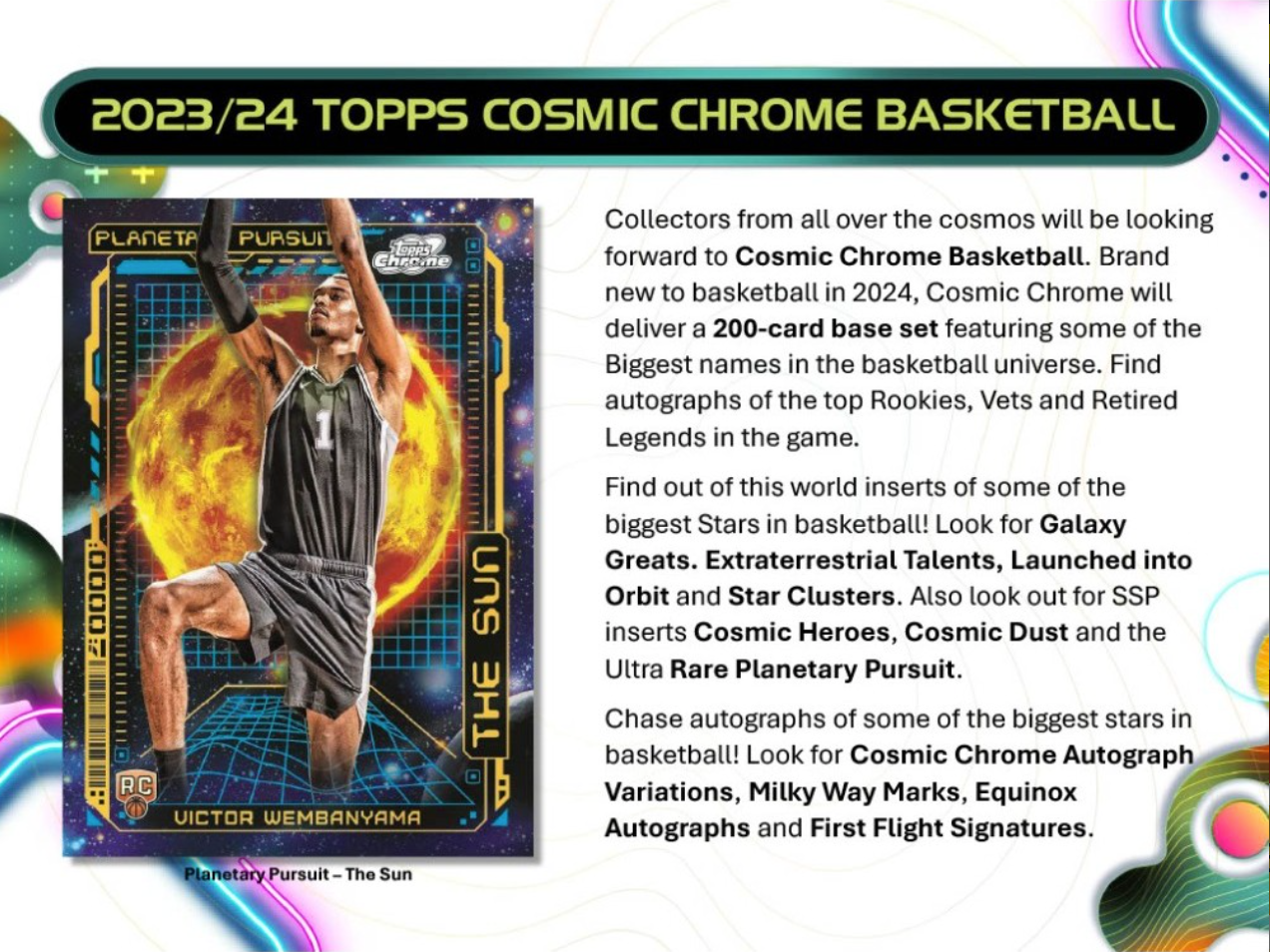 2023-24 Topps Cosmic Chrome Basketball Hobby, Pack