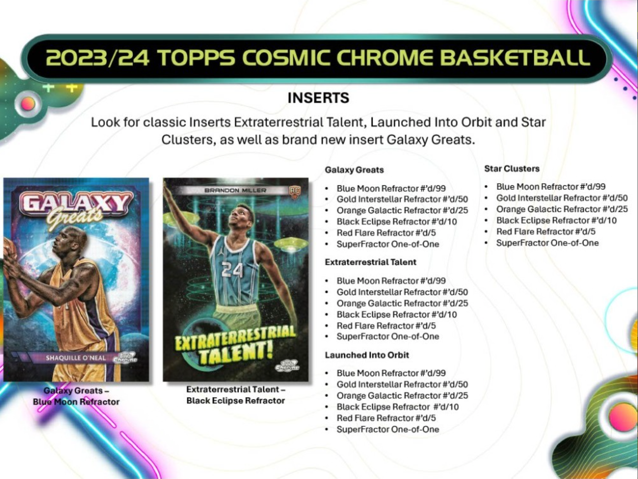 2023-24 Topps Cosmic Chrome Basketball Hobby, Pack