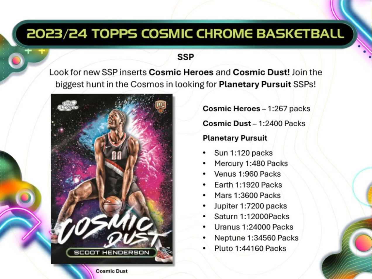 2023-24 Topps Cosmic Chrome Basketball Hobby, Pack