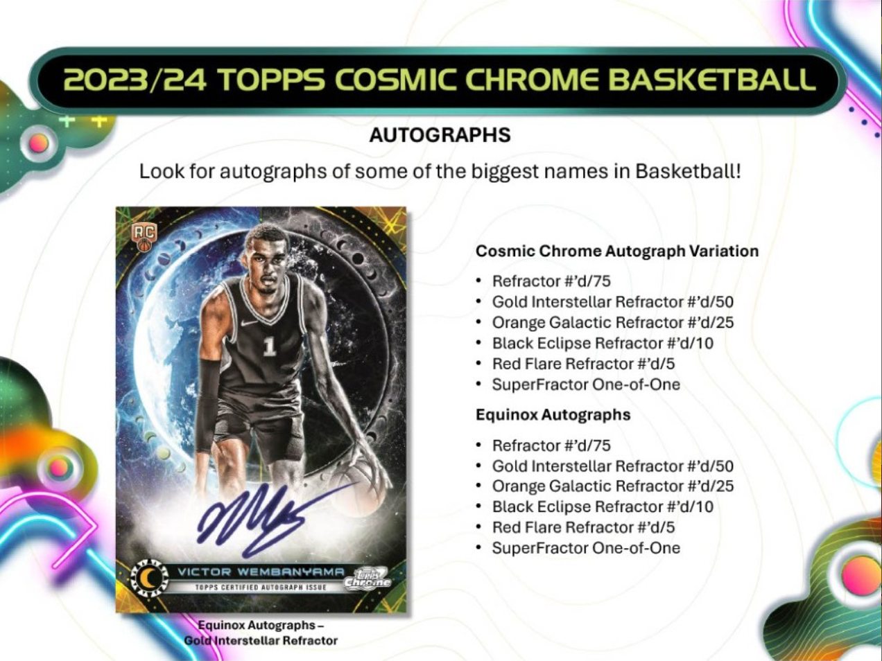 2023-24 Topps Cosmic Chrome Basketball Hobby, Pack