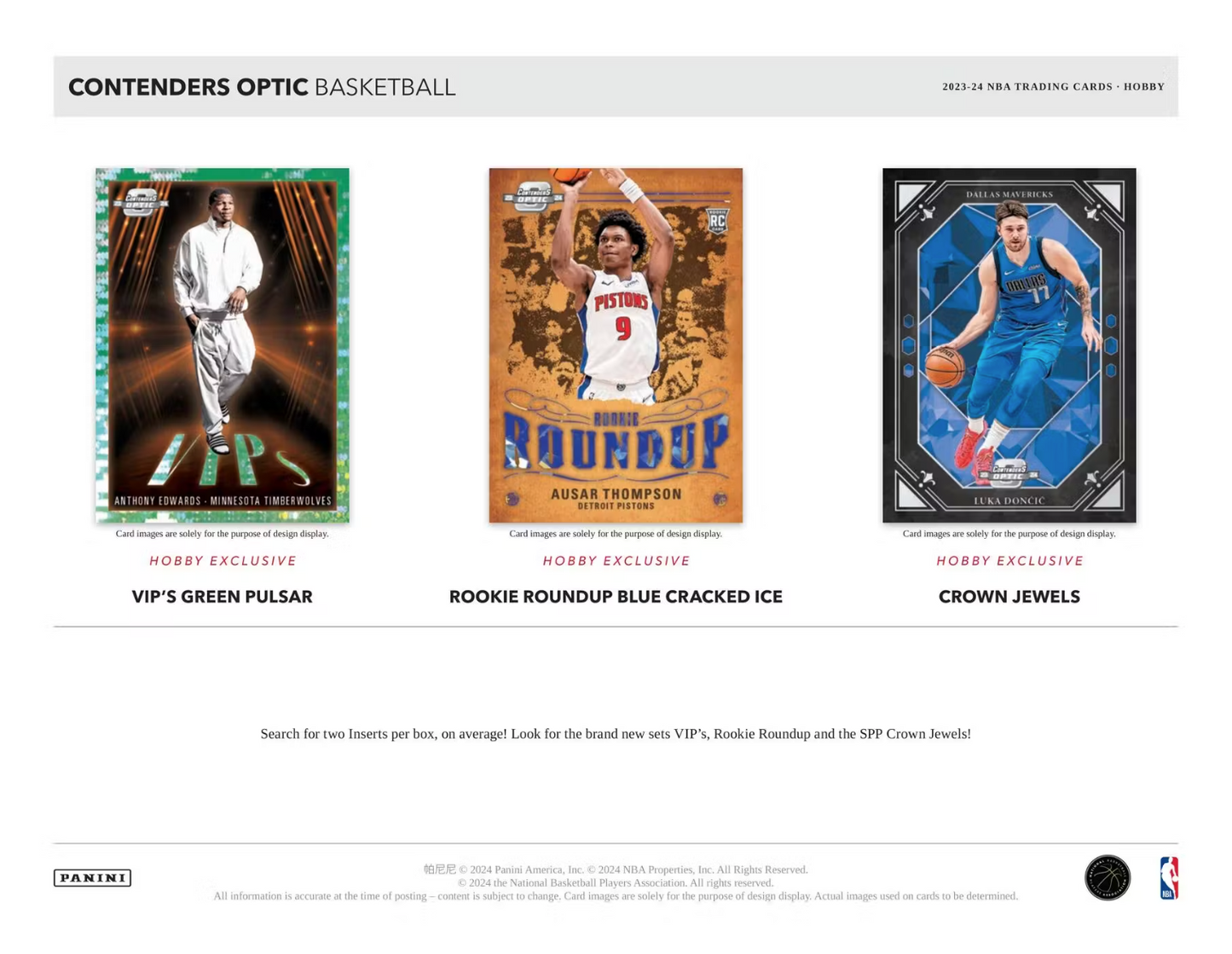 2023/24 Panini Contenders Optic Basketball Hobby, Box