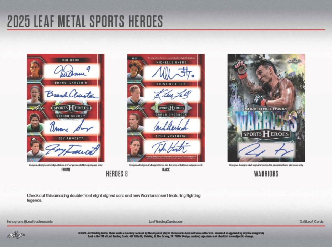 2025 Leaf Metal Sports Heroes Hobby, 25 Solo Pack Case
