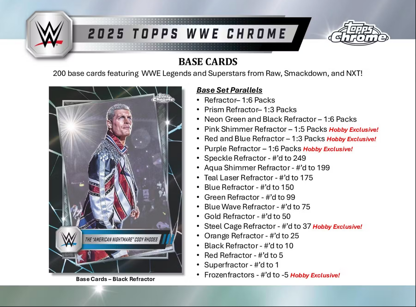 2025 Topps WWE Chrome Hobby, Box