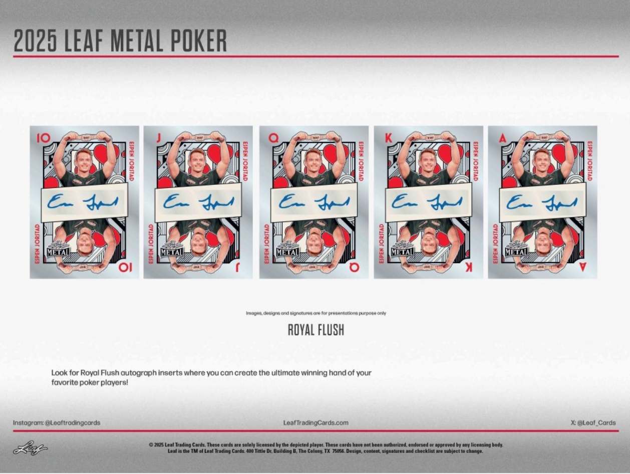 2025 Leaf Metal Poker Hobby, 10 Box Case