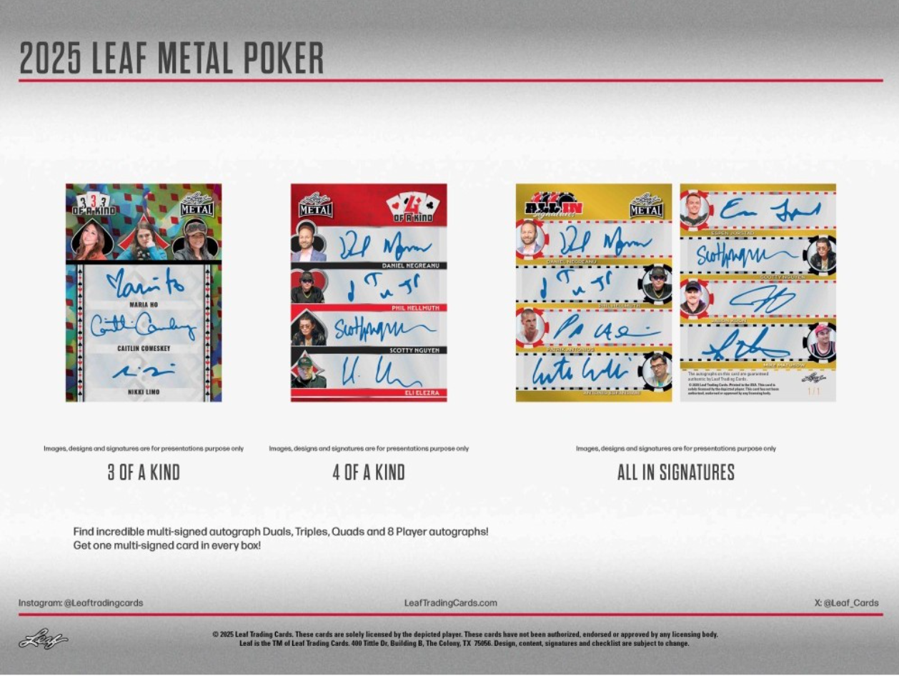 2025 Leaf Metal Poker Hobby, 10 Box Case