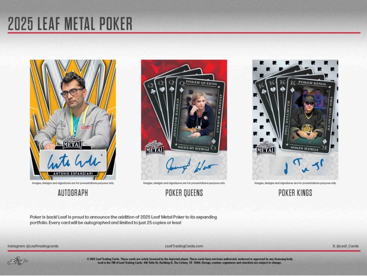2025 Leaf Metal Poker Hobby, 10 Box Case