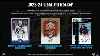 *LAST CASE* 2023-24 Upper Deck Clear Cut Hockey Hobby, 30 Box Master Case
