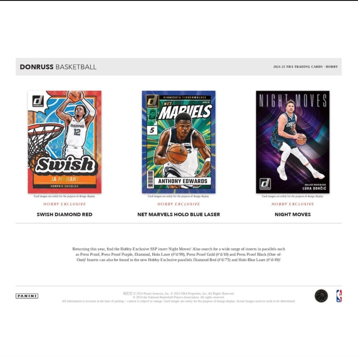 2024-25 Panini Donruss Basketball Hobby, Box