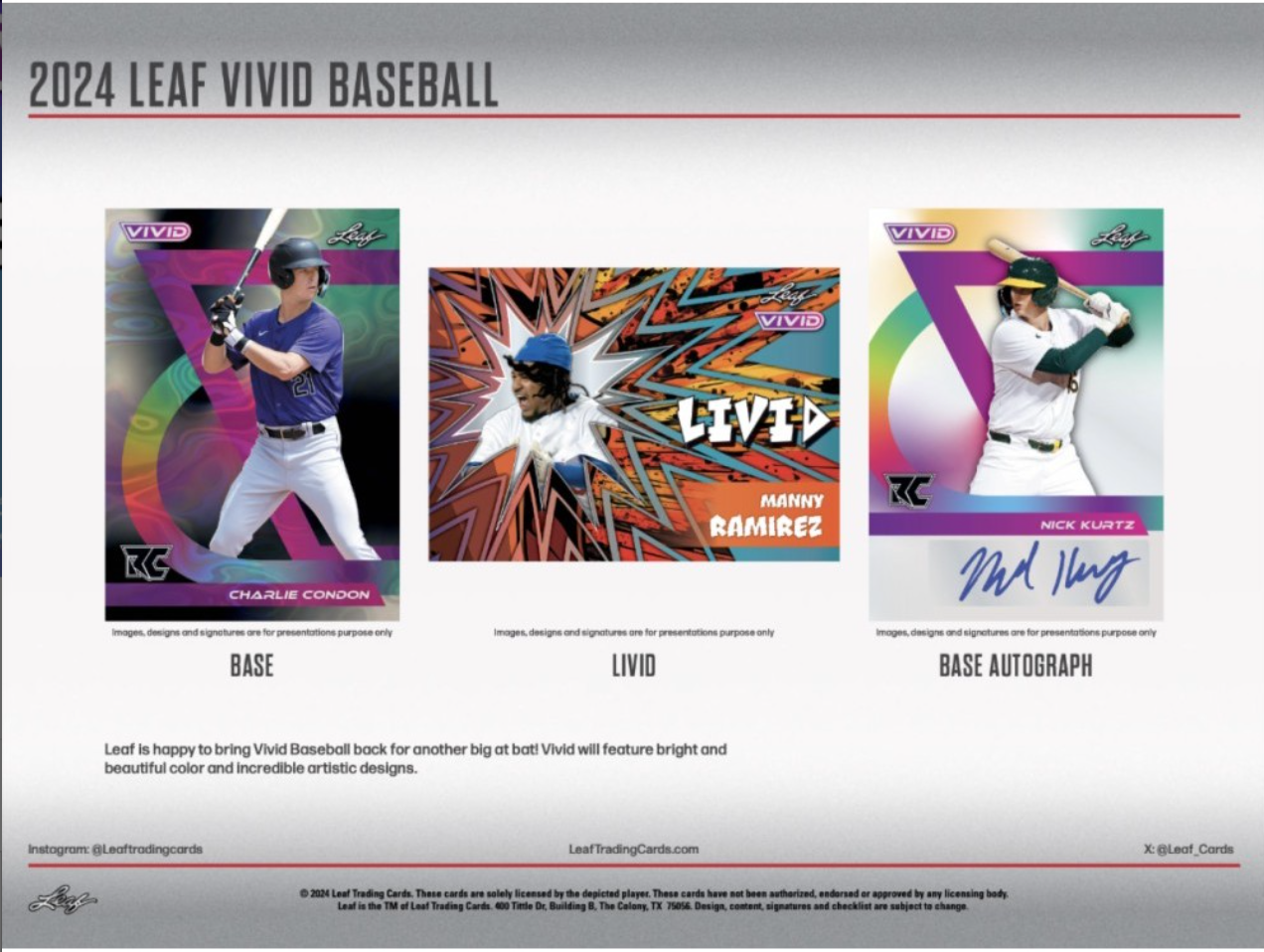 2024 Leaf Vivid Baseball Hobby, Box
