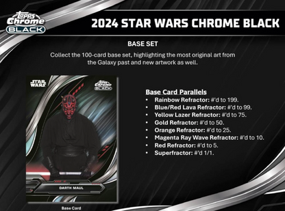2024 Topps Chrome Black Star Wars Hobby, 12 Box Case
