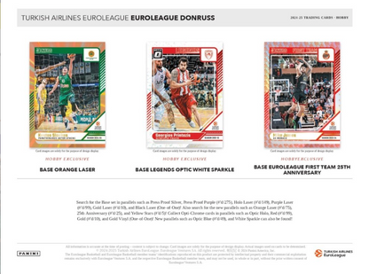2024-25 Panini Donruss Euroleague Basketball Hobby, Pack