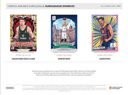 2024-25 Panini Donruss Euroleague Basketball Hobby, Pack