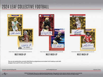 2024 Leaf Collective Football Jumbo, 8 Box Case