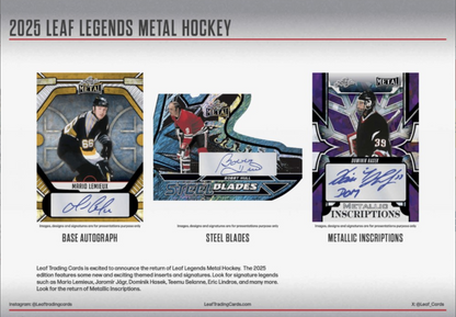 2025 Leaf Metal Legends Hockey Hobby, Box