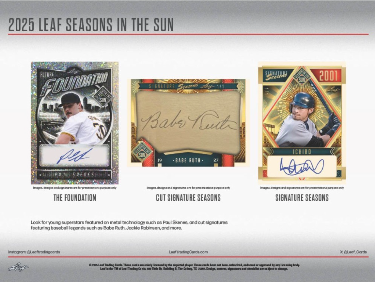 2025 Leaf Seasons In The Sun Baseball Hobby, Box