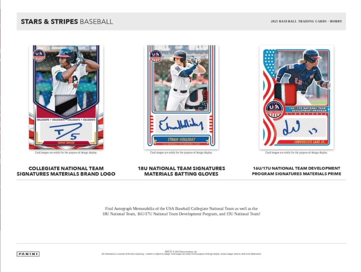 2025 Panini Stars and Stripes USA Baseball Hobby, Box