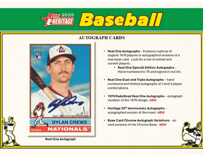 2025 Topps Heritage Baseball Hobby, Pack
