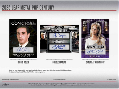 2025 Leaf Metal Pop Century Hobby, 10 Box Case