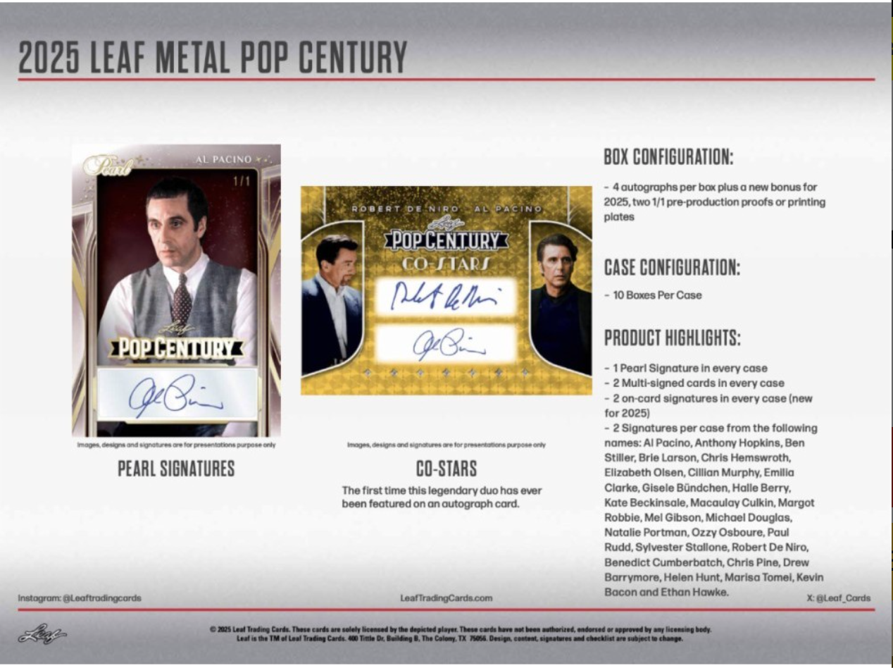 2025 Leaf Metal Pop Century Hobby, Box
