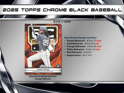*LAST CASE* 2025 Topps Chrome Black Baseball Hobby, 12 Box Case