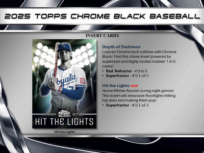 *LAST CASE* 2025 Topps Chrome Black Baseball Hobby, 12 Box Case