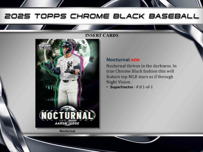 *LAST CASE* 2025 Topps Chrome Black Baseball Hobby, 12 Box Case