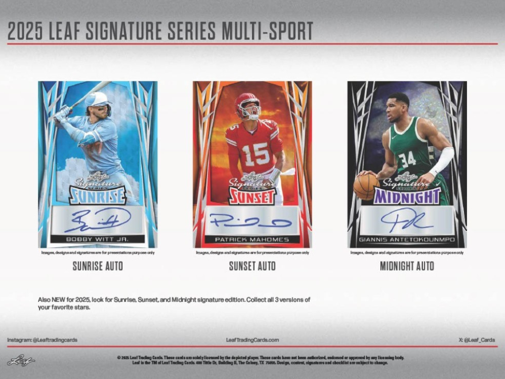 2025 Leaf Signature Series Multi-Sport Hobby, 10 Box Case