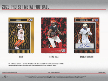 *LAST CASE* 2025 Leaf Pro Set Metal Football Hobby, 10 Box Case