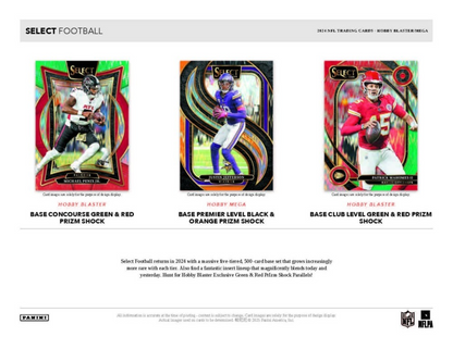 2024 Panini Select Football Hobby Blaster, 20 Box Case (Green & Red Shock)
