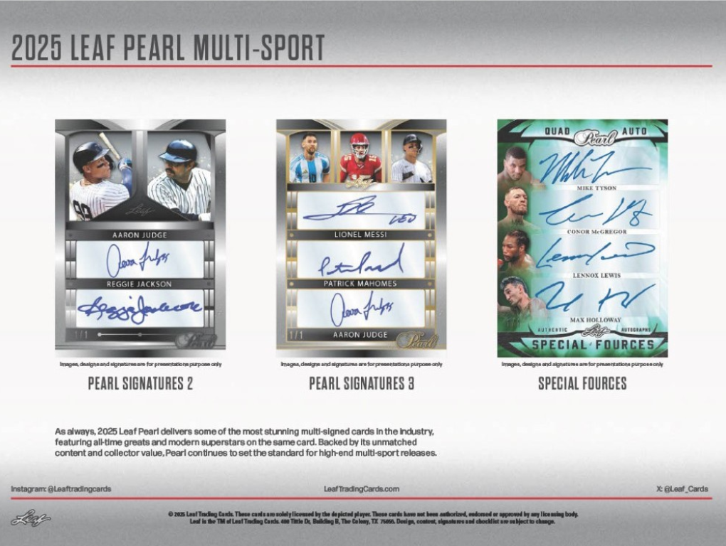 2025 Leaf Metal Pearl Multi-Sport Hobby, 2 Box Case