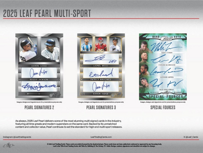 2025 Leaf Metal Pearl Multi-Sport Hobby, 2 Box Case