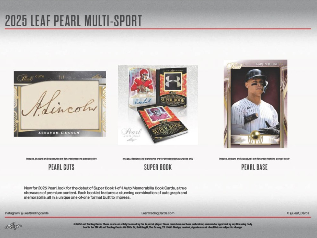 2025 Leaf Metal Pearl Multi-Sport Hobby, 2 Box Case