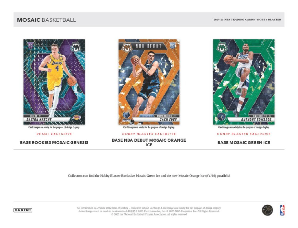 2024-25 Panini Mosaic Basketball Hobby Blaster, Box (Green Ice)