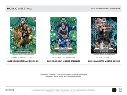 2023-24 Panini Mosaic Basketball, Hobby Blaster Box (GREEN ICE PRIZMS)