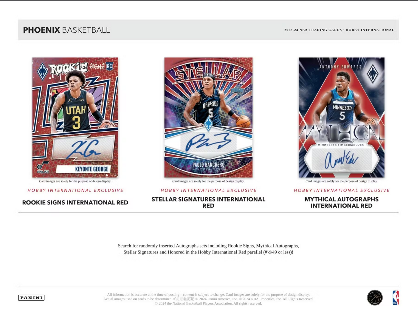 2023-24 Panini Phoenix Basketball Hobby International, Pack