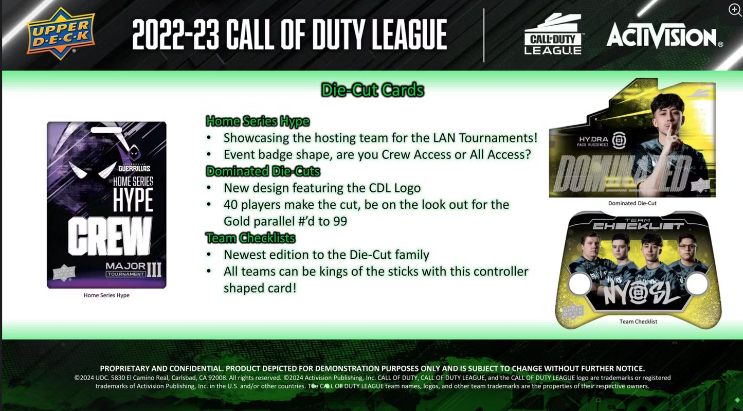 2023 Upper Deck Call of Duty League Hobby, 10 Box Case