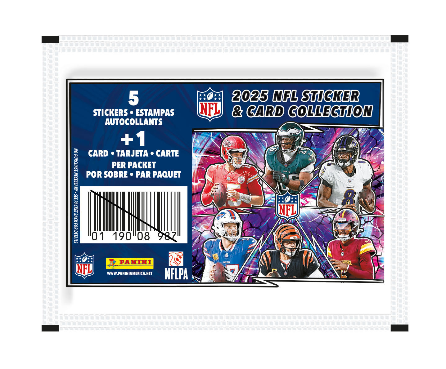 2025 Panini NFL Sticker & Card Collection Football, Sticker Pack