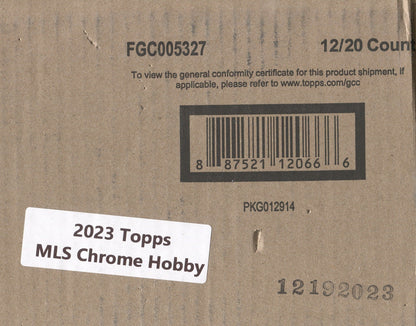 *LAST CASE* 2023 Topps Chrome MLS Major League Soccer Hobby, 12 Box Case
