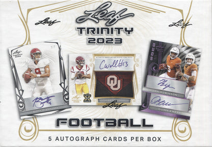 2023 Leaf Trinity Football Hobby, 10 Box Case